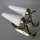 Pair of opaline tulip brass wall lamps