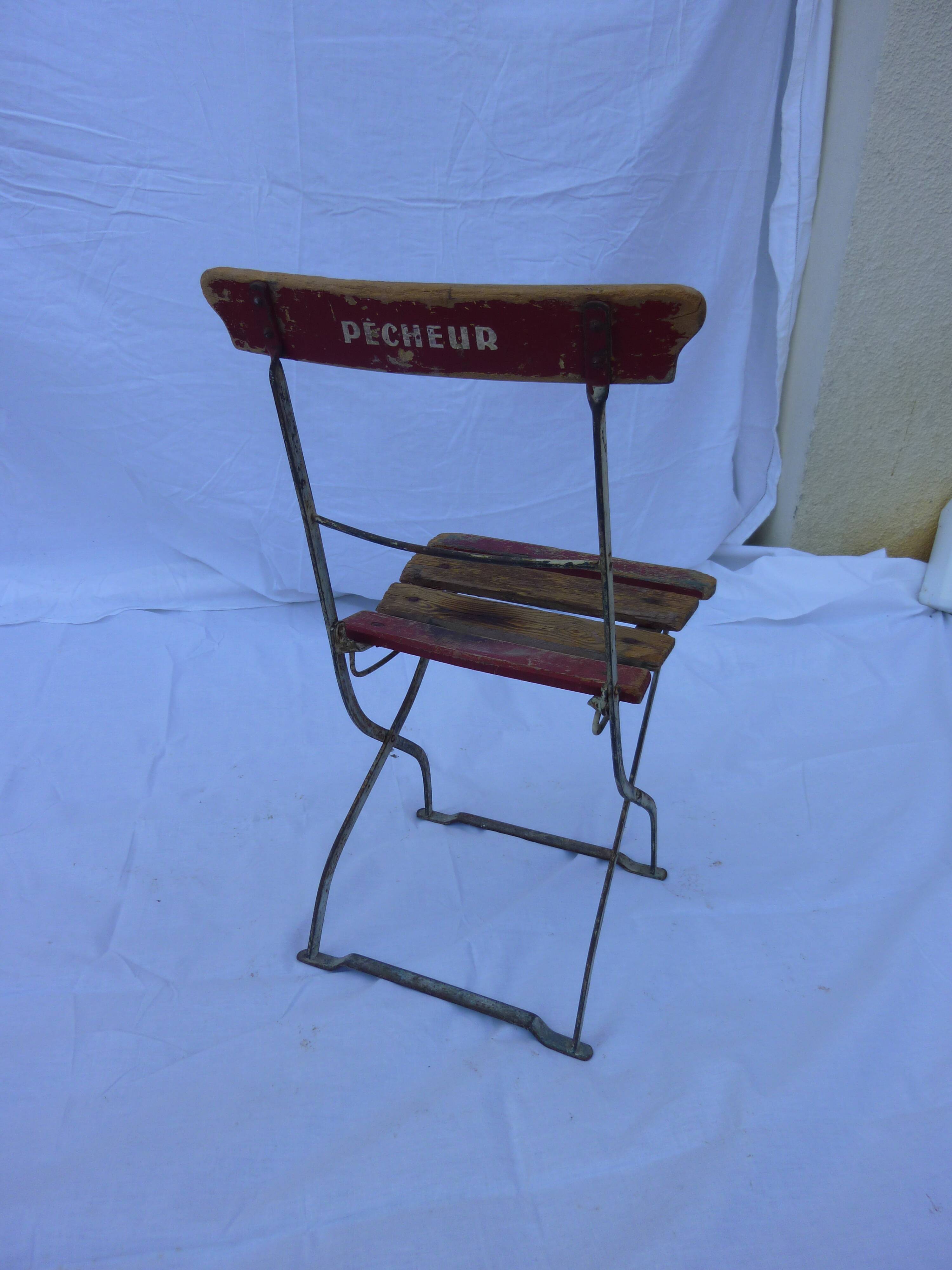 Chaise pliante bistrot années 30