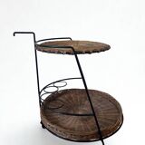 Metal and rattan dessert table Raoul Guys for Airborne 1950