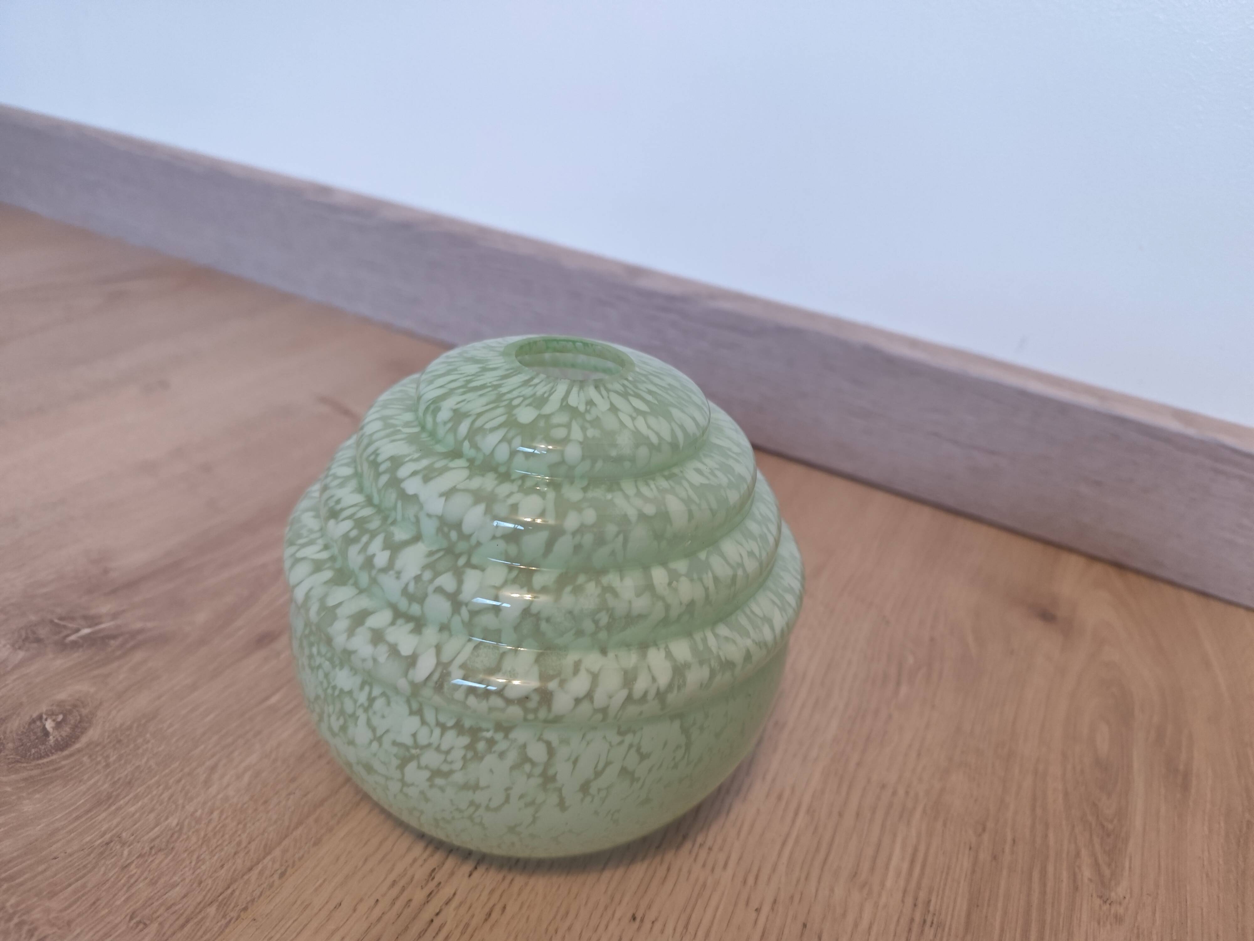 Speckled glass globe lampshade, vintage Art Deco style