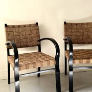 Scandinavian armchair in wood and rope by Axel Larsson, 1950