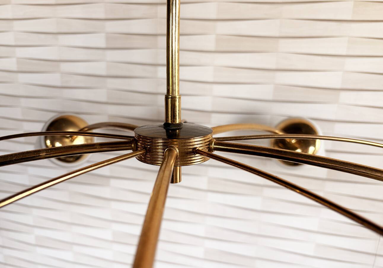 Large vintage Arlus chandelier - 5 arms - 1950s design