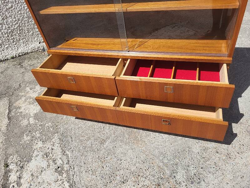 1960 vintage furniture teak plate showcase chest