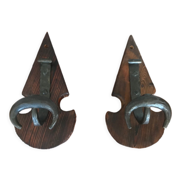 Pair of brutalist hooks