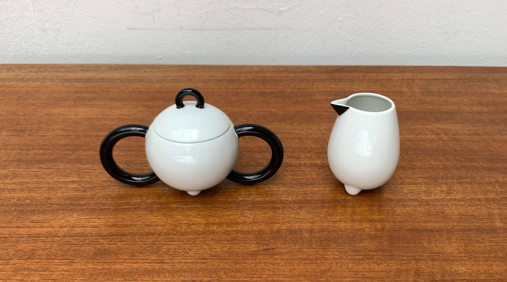 Pot à sucre et tasse à lait de la série Fantasia postmoderne allemande vintage par Matteo Thun pour Arzberg, années 1980, ensemble de 2