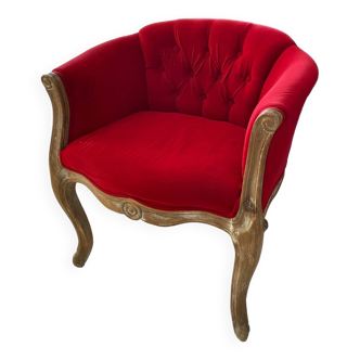 Red velvet armchair