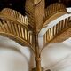 Pair of vintage golden palm leaf sconces