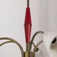 Vintage 60's chandelier, red metal and glass, italian design
