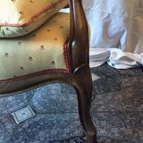Fauteuil XIXE style Louis Philippe à dossier violine