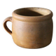 Round terracotta milk jug with handle