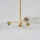 Branched chandelier, brass and glass tubes year 60