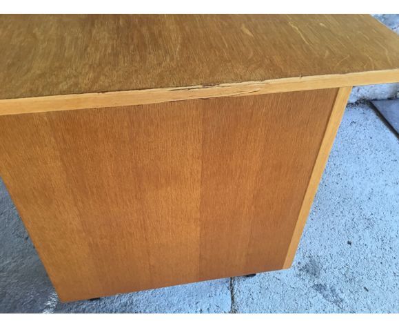 Modernist desk with 2 drawers - metal tubular structure - 1960