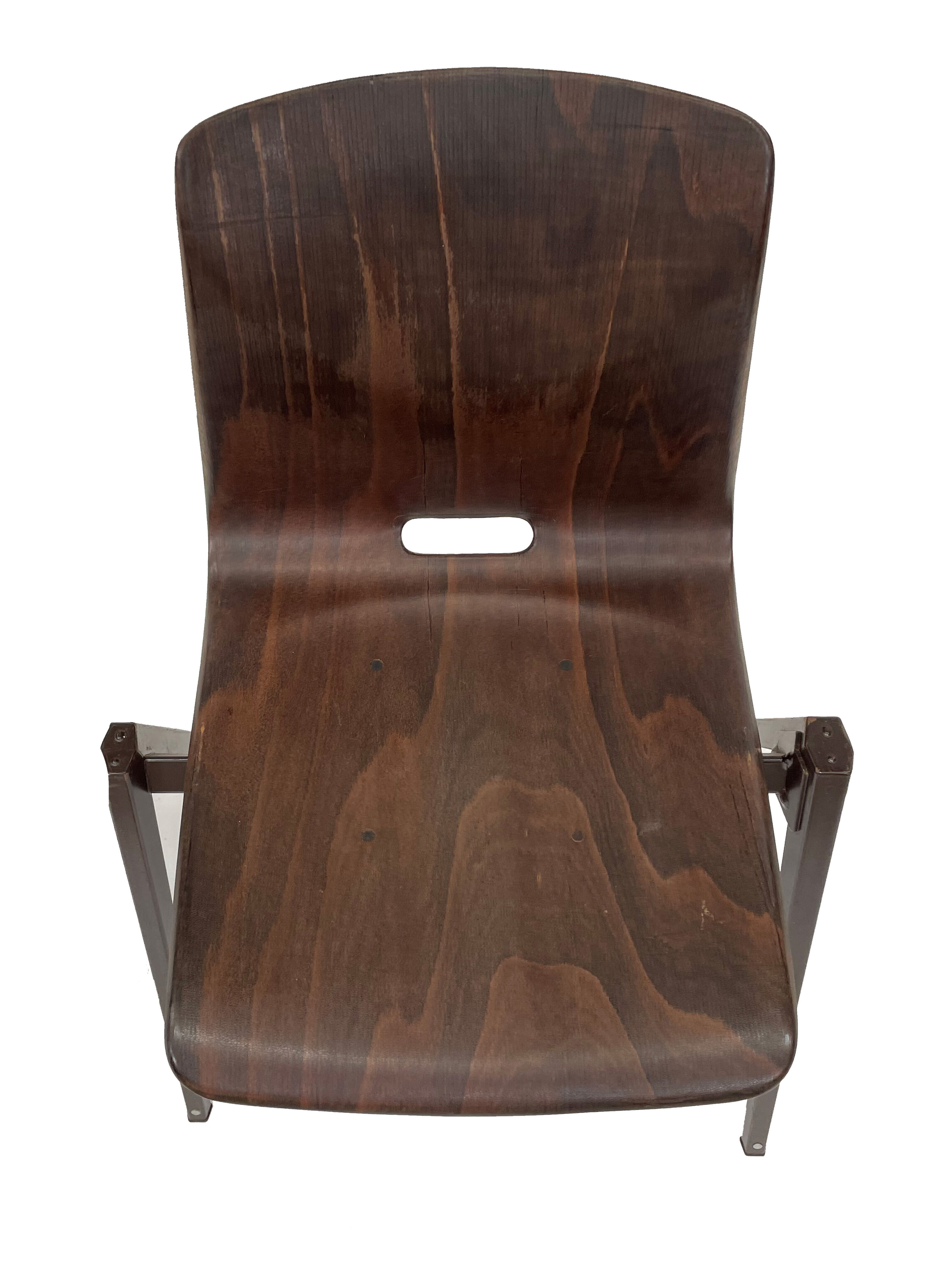 Pagholz Galvanitas S22 stackable school chair dark brown