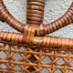 Large vintage headboard in woven rattan fan / Peacock 180cm
