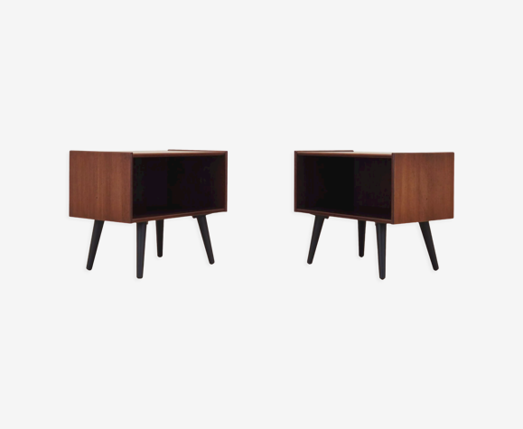 Ensemble de deux tables de chevet en acajou, design danois, années 1970, production: Danemark