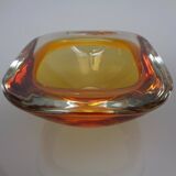 Amber Murano Glass Bowl, Italy, 1960s