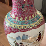 Vase amphora collection porcelain China calligraphy art nouveau deco