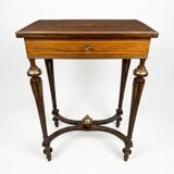 Napoleon III hairdresser in walnut and brass marquetry from the 19th century.