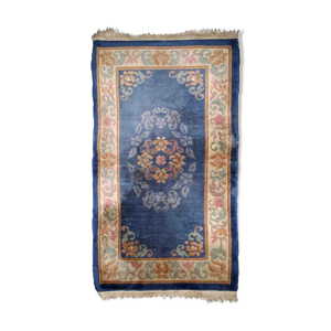 Tapis vintage Chinois Art Deco fait main 89cm x 170cm 1960s, 1B721
