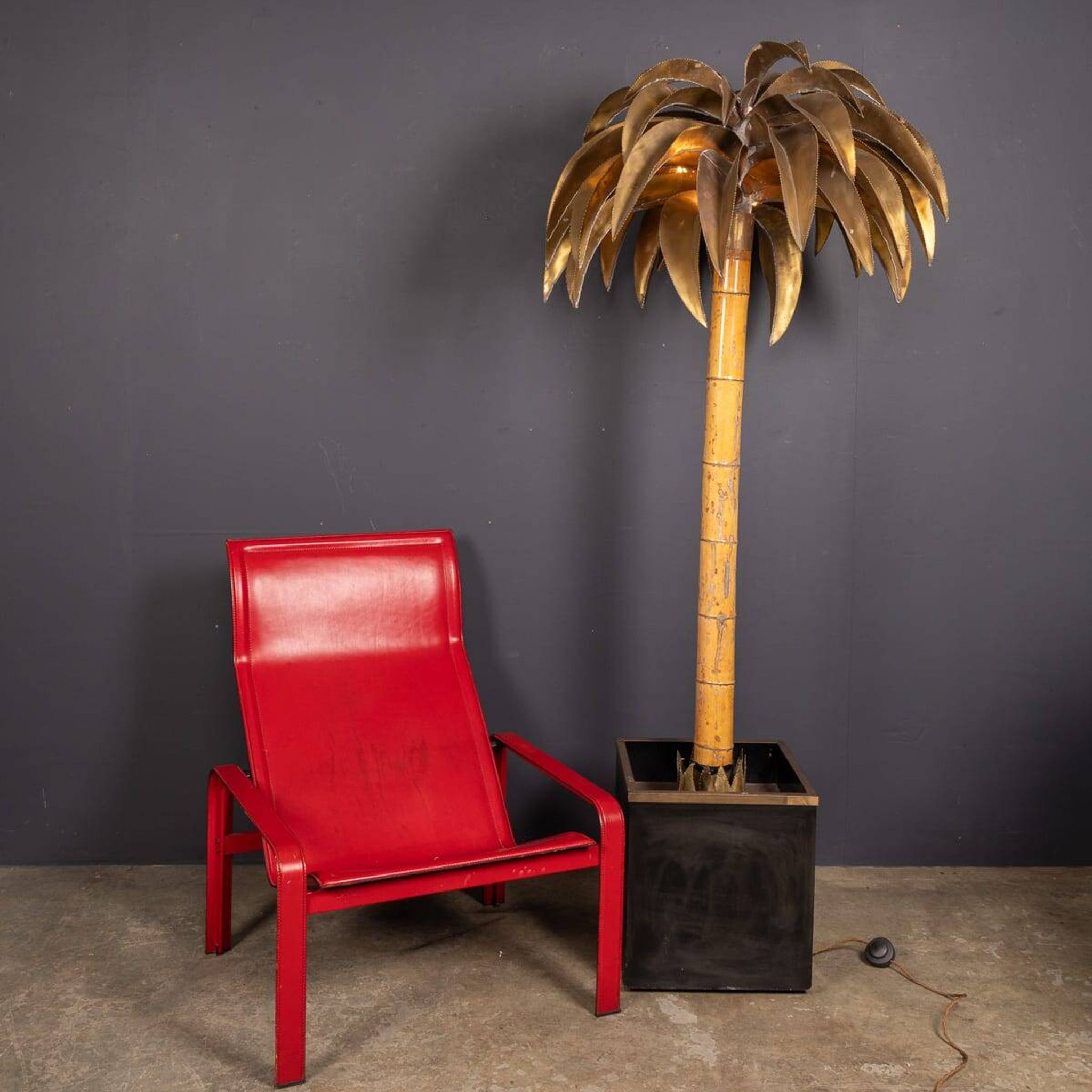 20thC French Palm Tree Floor Lamp, Christian Techoueyres For Maison Jansen