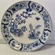 Old Cake / Dessert Plate U & C Damas Blue Utschneider et Cie Sarreguemines BEAUTIFUL DECOR