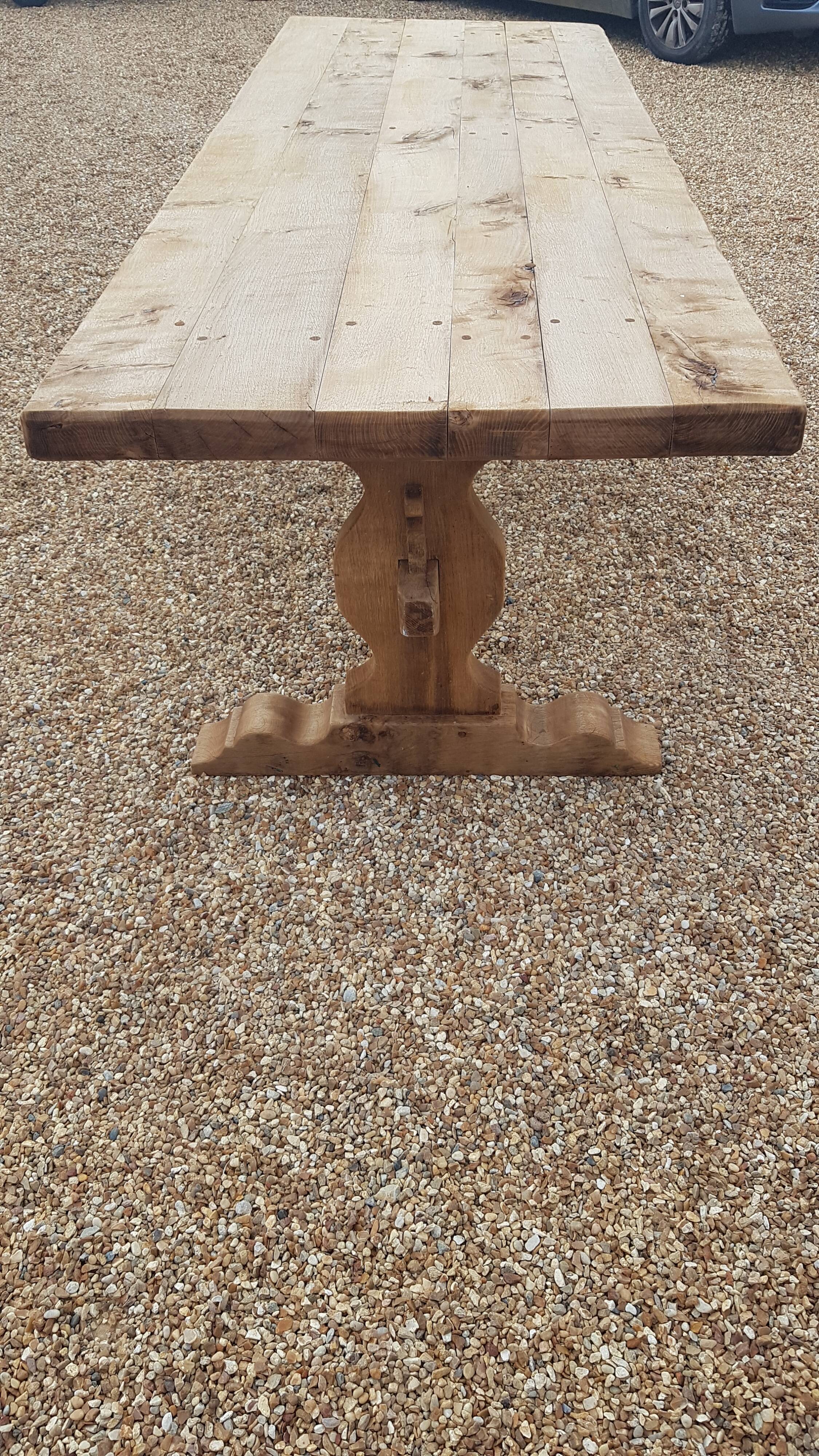 Monastery style table in solid oak