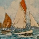 Old painting, Marine, signed and dated 1900