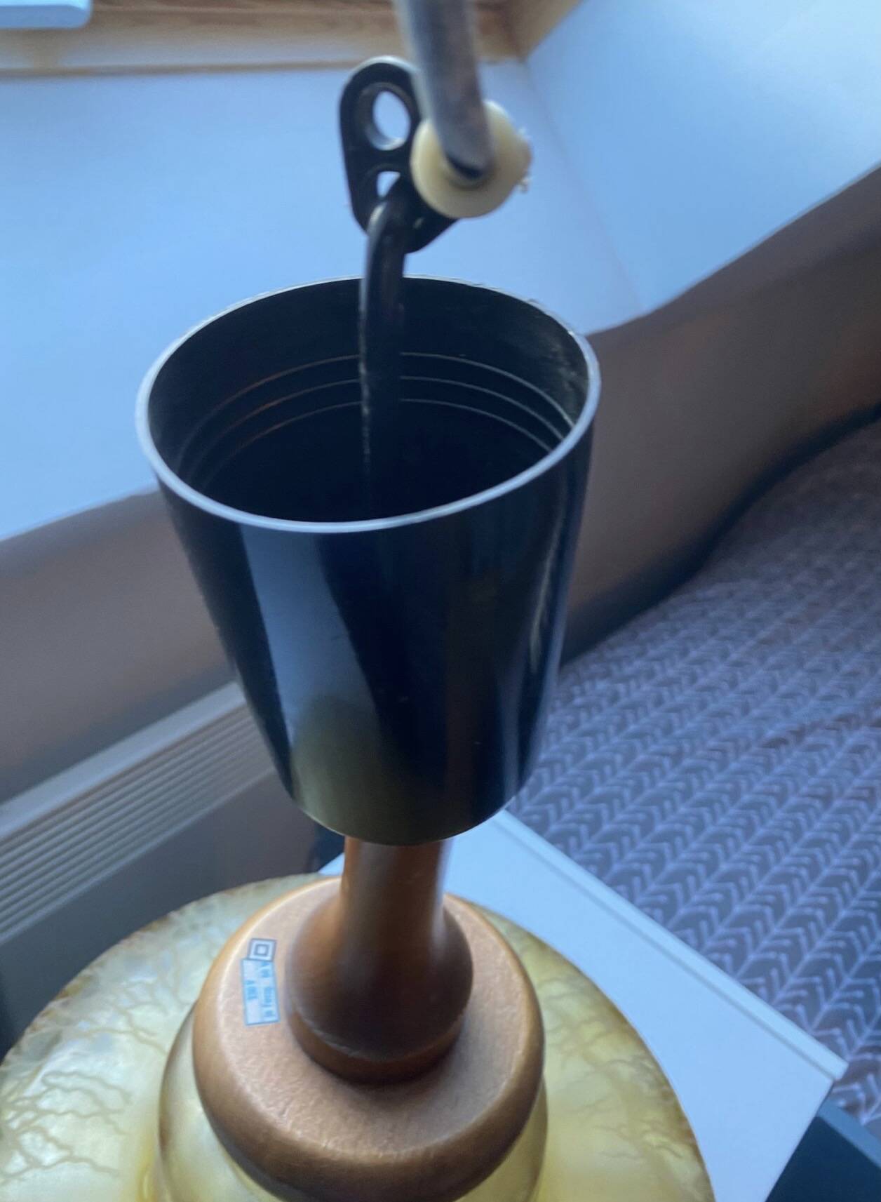 Glossy glass and teak