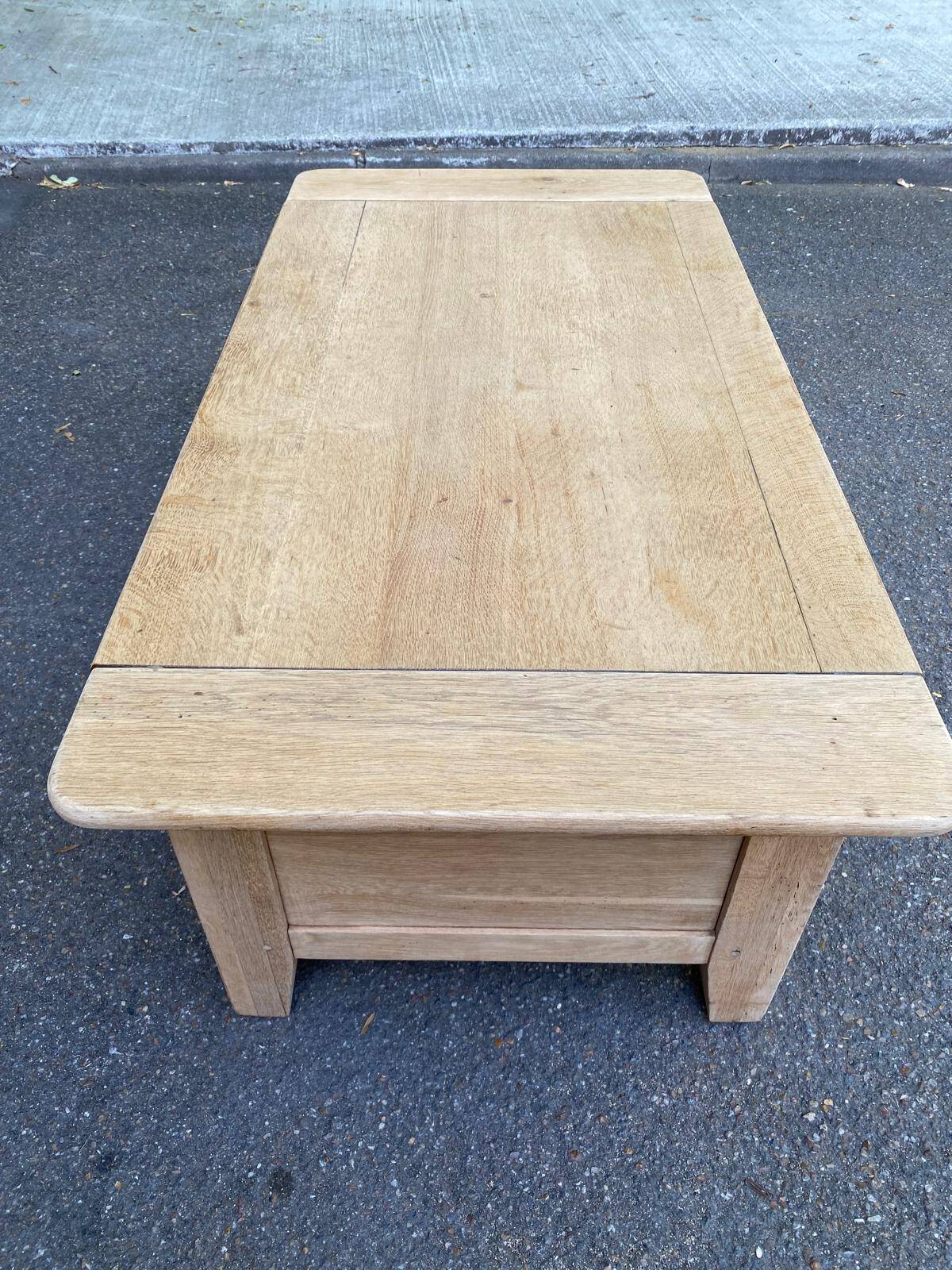 Renovated coffee table in solid oak 1980