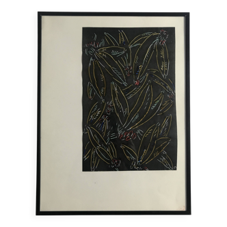 Elie Dayan, Untitled (Vegetal Pattern 2). Mixed media on paper.