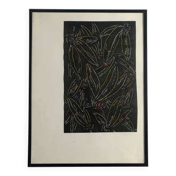 Elie Dayan, Untitled (Vegetal Pattern 2). Mixed media on paper.