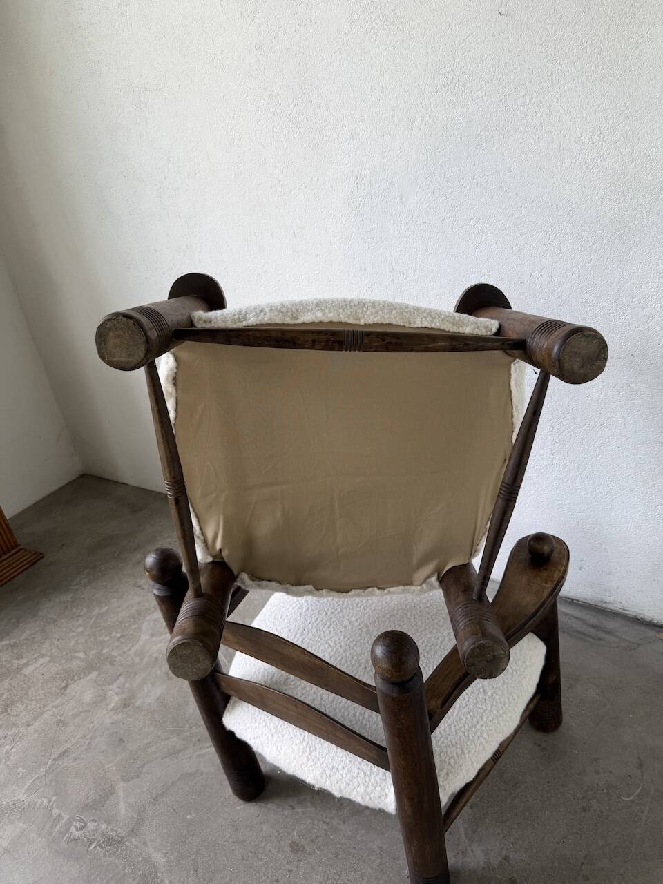 Pair of Dudouyt armchairs from the 1950s, oak.