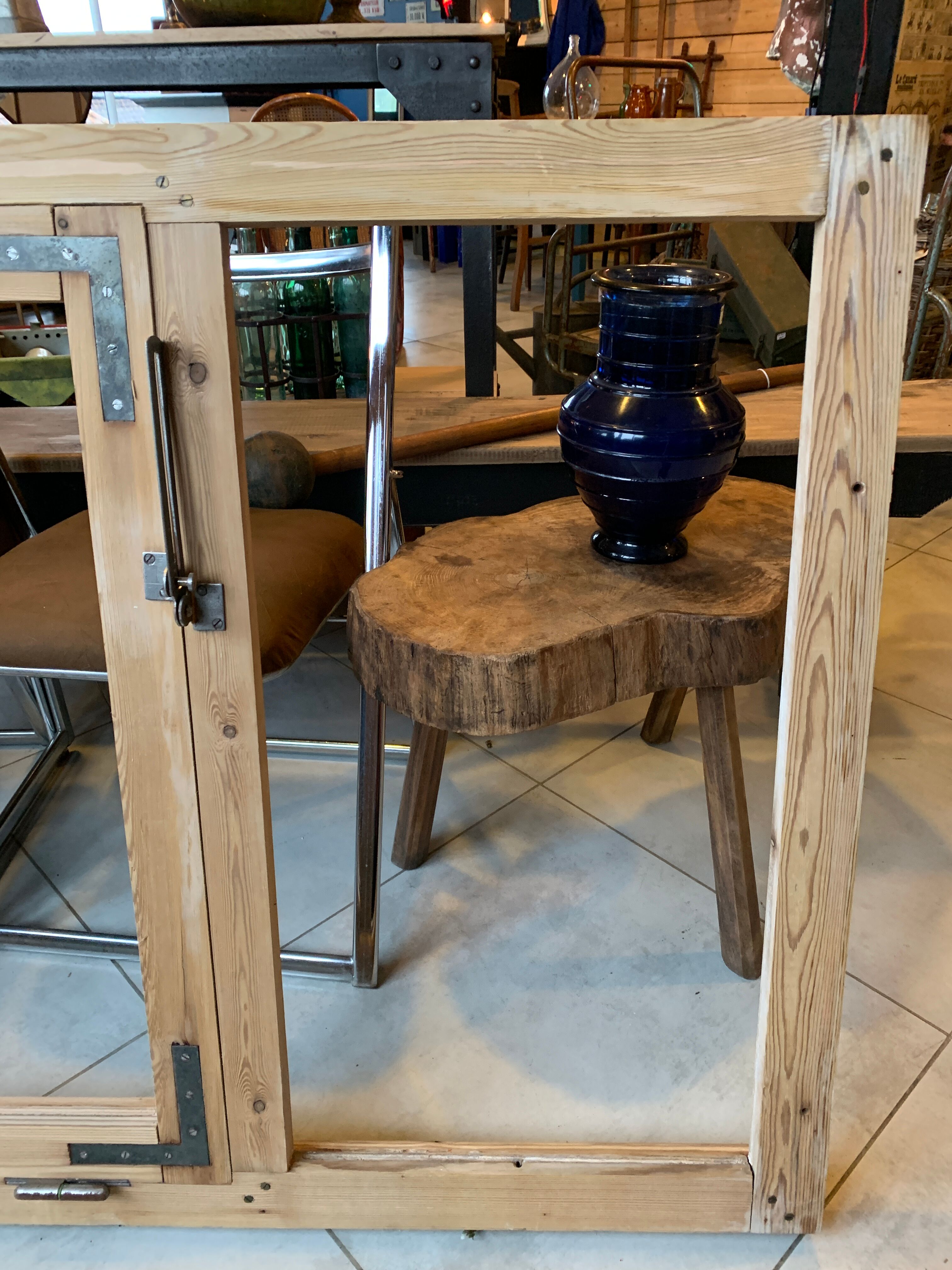 Old wooden workshop window