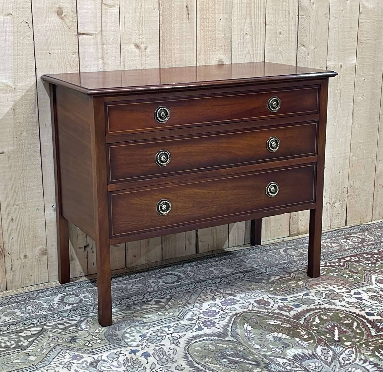 1950s English chest of drawers in mahogany