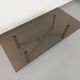 Vintage coffee table in smoked glass and brushed cast aluminum from the 70s