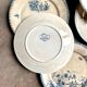 6 dessert plates Sarreguemines in iron earth, service "Tsarina"