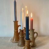 Stoneware candle holders x5
