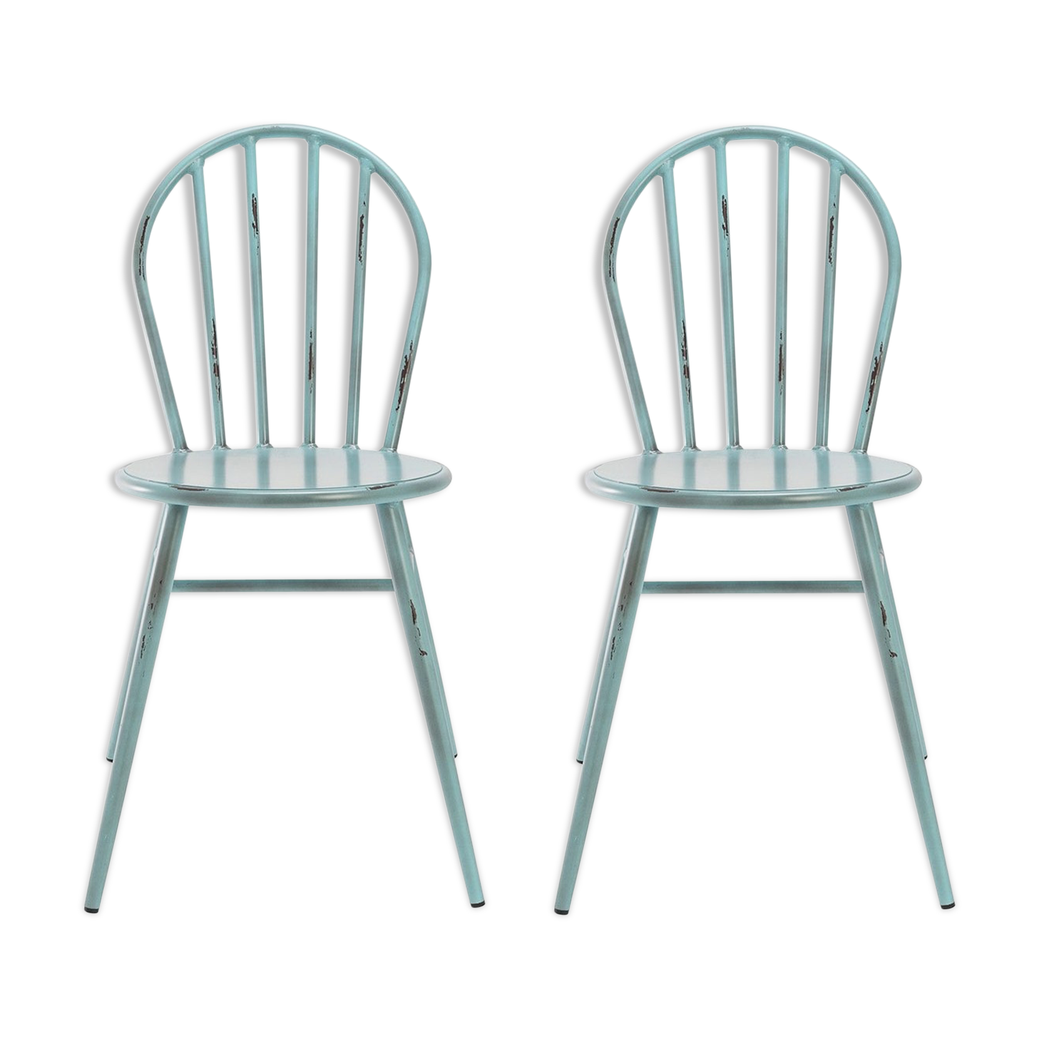 Vintage blue metal chair - Lot of 2