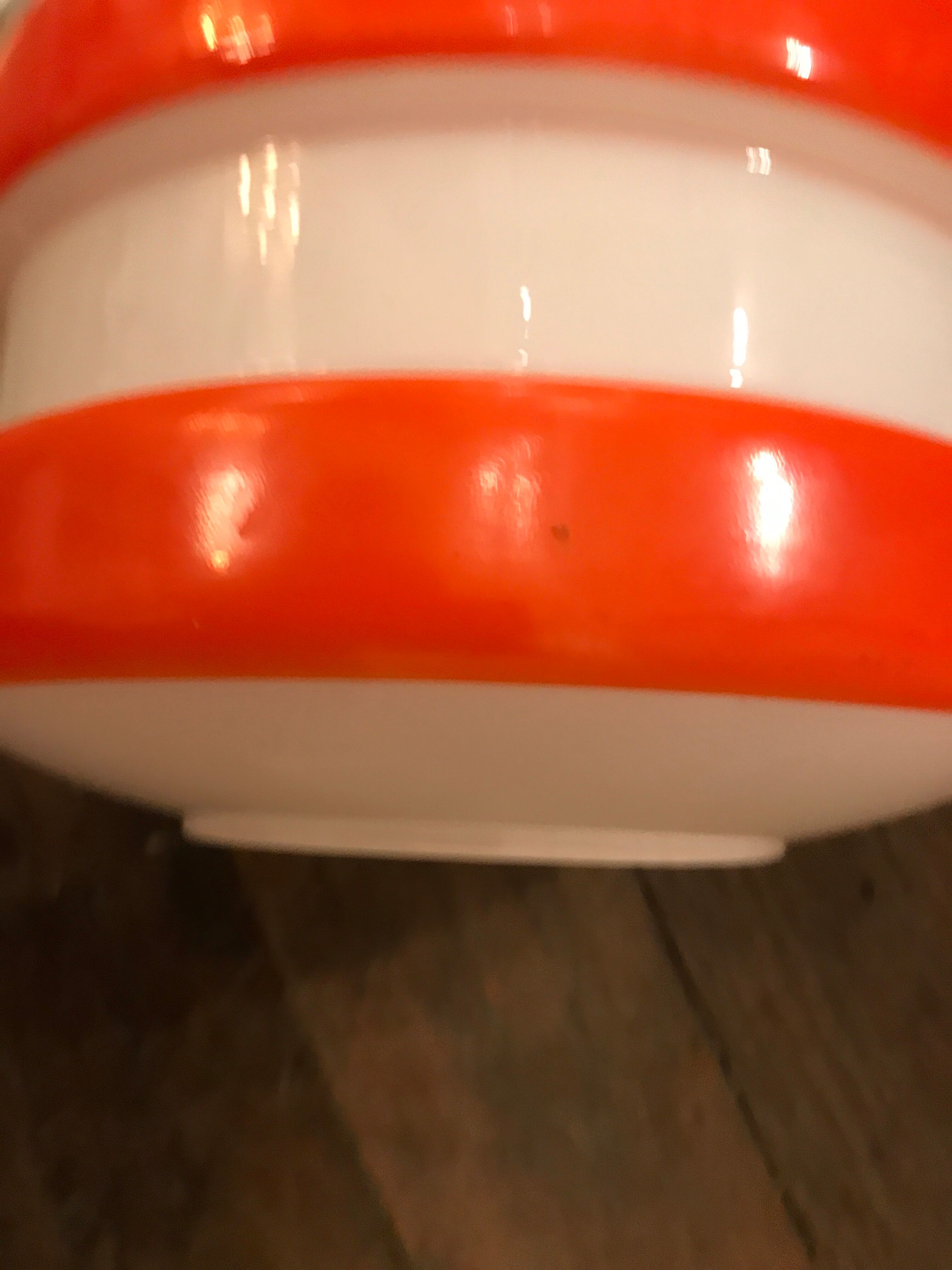 Suspension opaline orange et blanche verre années 60