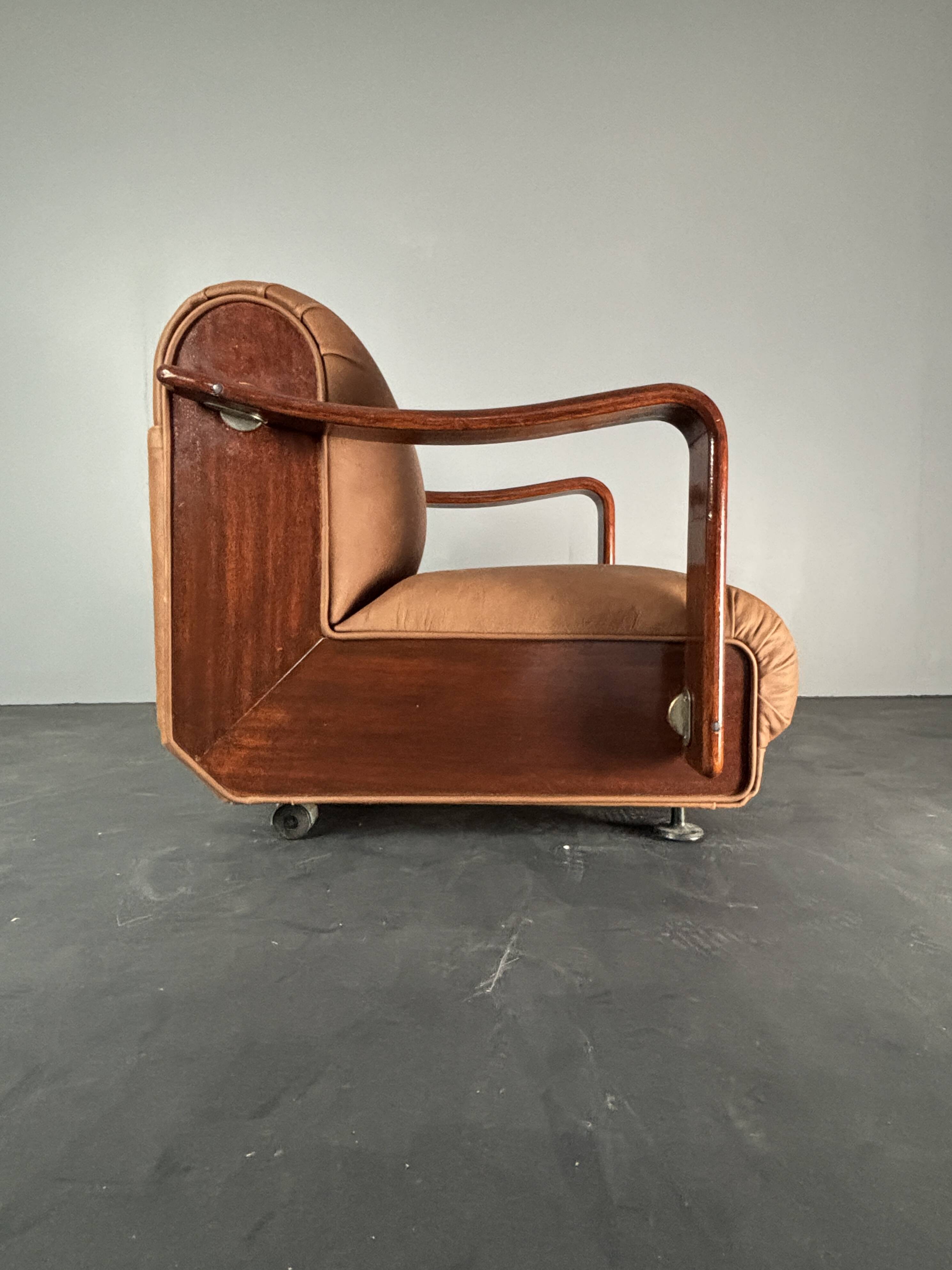Midcentury brutalist embassy lounge or easy low club chair, 1960s