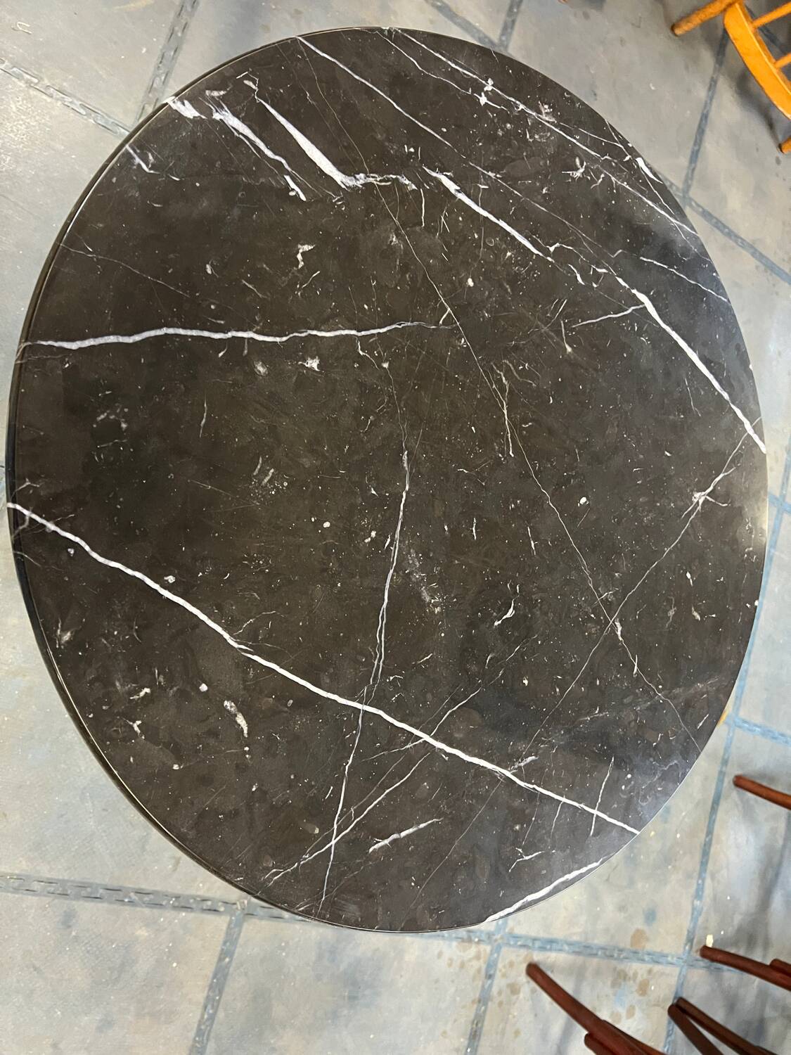 Black marble table
