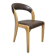 Vintage Curved-Back Dining Chair, Wood & Leatherette, Czechoslovakia, 1970s