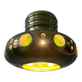 Suspension en céramique verte Mid-Century - lampe suspendue West Germany
