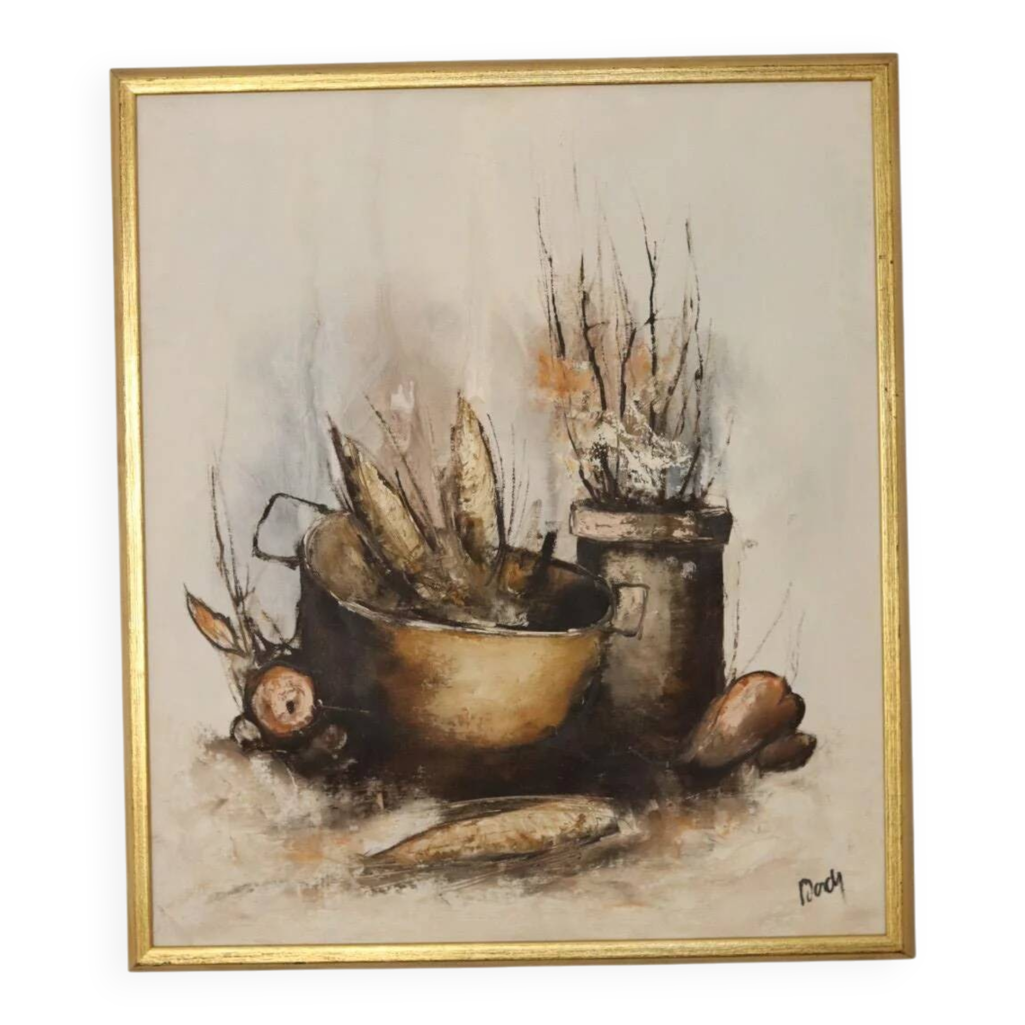 Swedish mid-century oil on canvas "Still Life Composition"