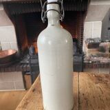 Bottle, hot water bottle, ceramic, old white, broken