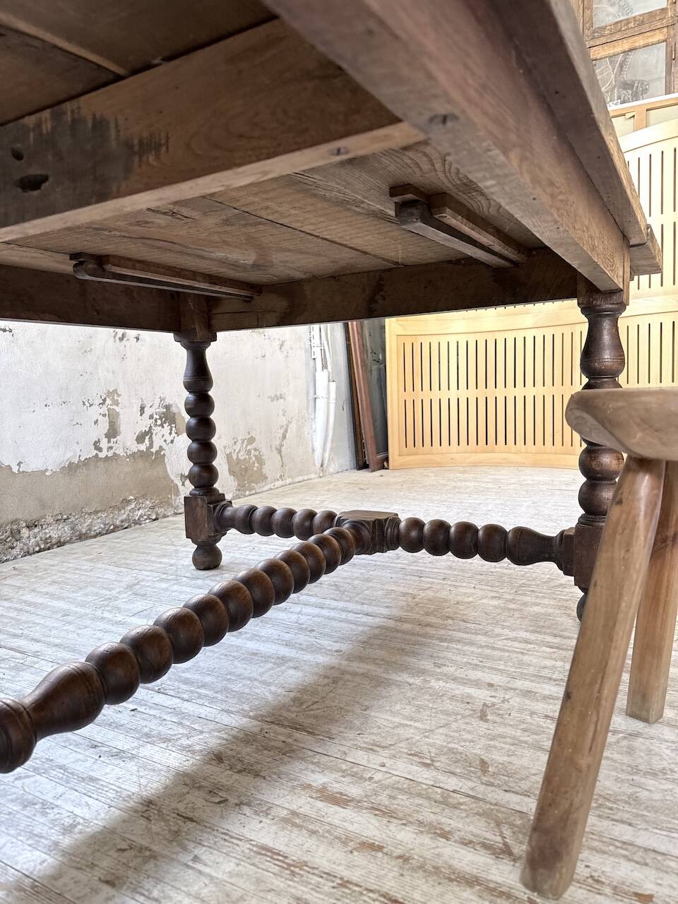 Solid oak table 1900 drapery style XL 280cm with extensions