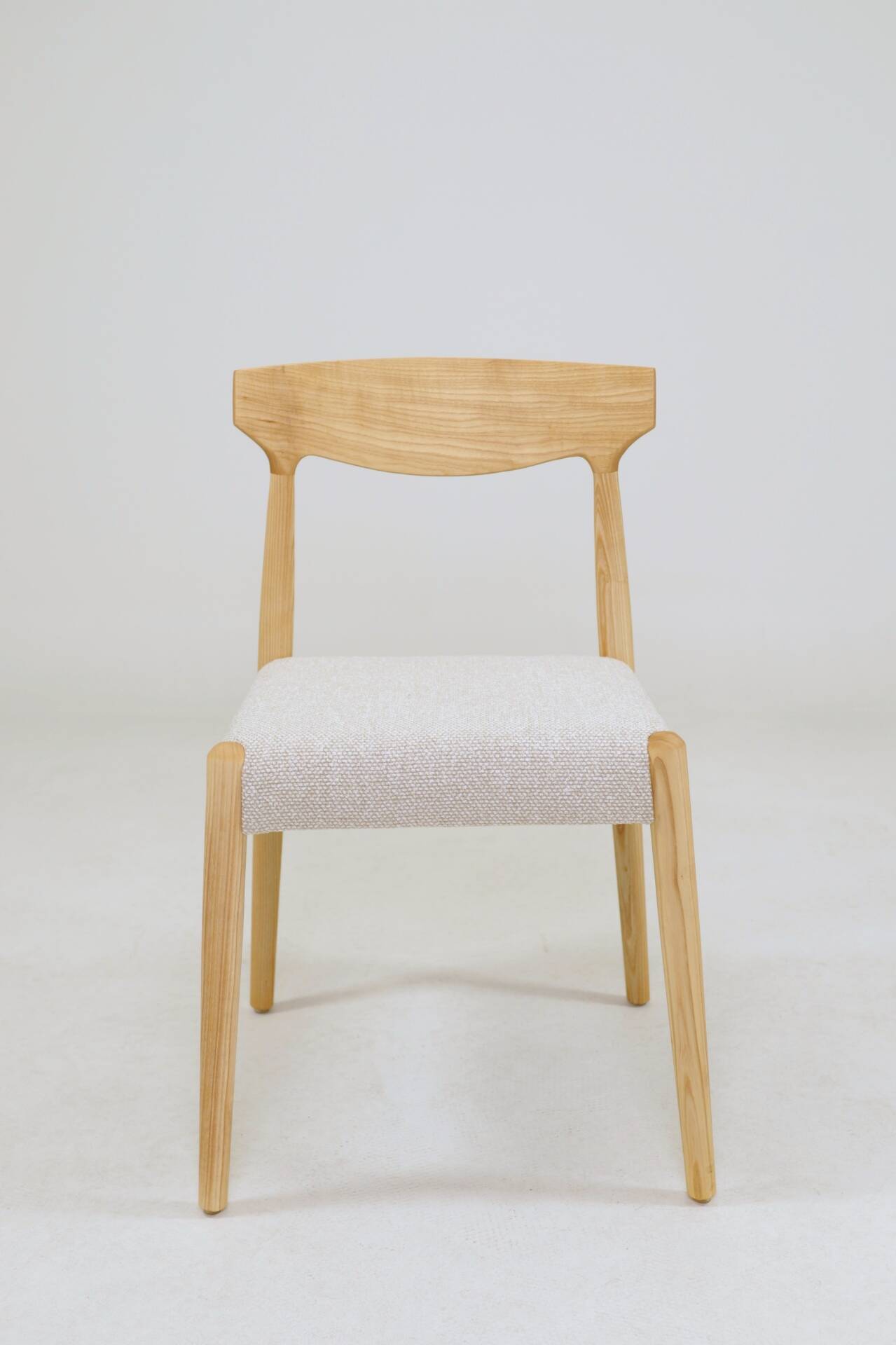 Pair of linen dining chairs