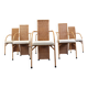 Vintage high back wicker dining chairs, 1980s - set of 6