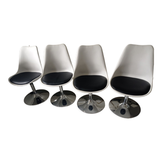 Lot de 4 chaises tulipes pivotantes