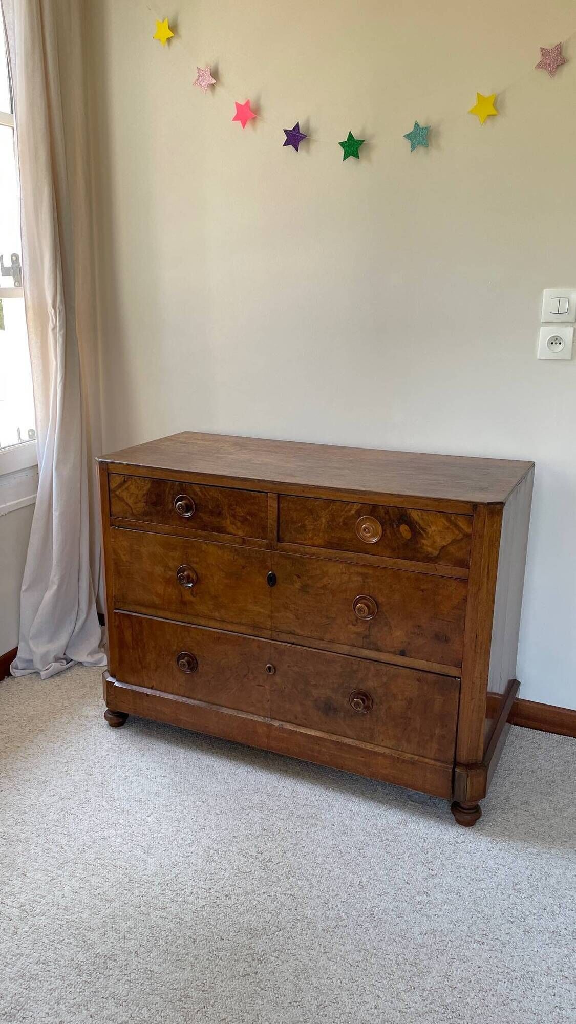 Antique Walnut and Solid Wood Commode